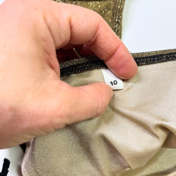 Vintage Côte d'Azur Size 10 Bikini Set Underwire Top Briefs Metallic Gold - Picture 11 of 11